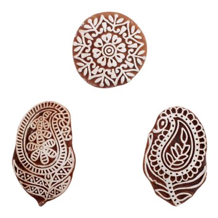 Set of 3 Piece New Mix Wooden Printing Blocks